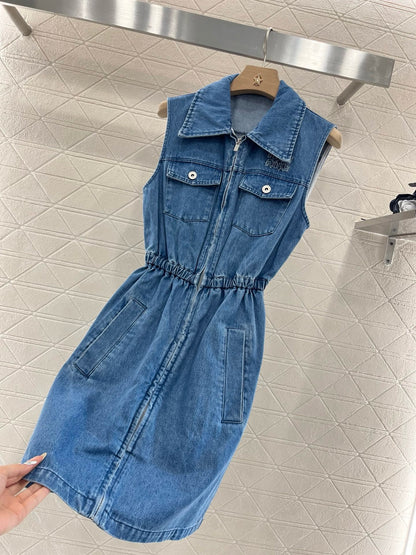 MI*MI*2025SS New Sleeveless Denim Dress