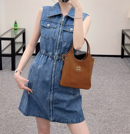 MI*MI*2025SS New Sleeveless Denim Dress