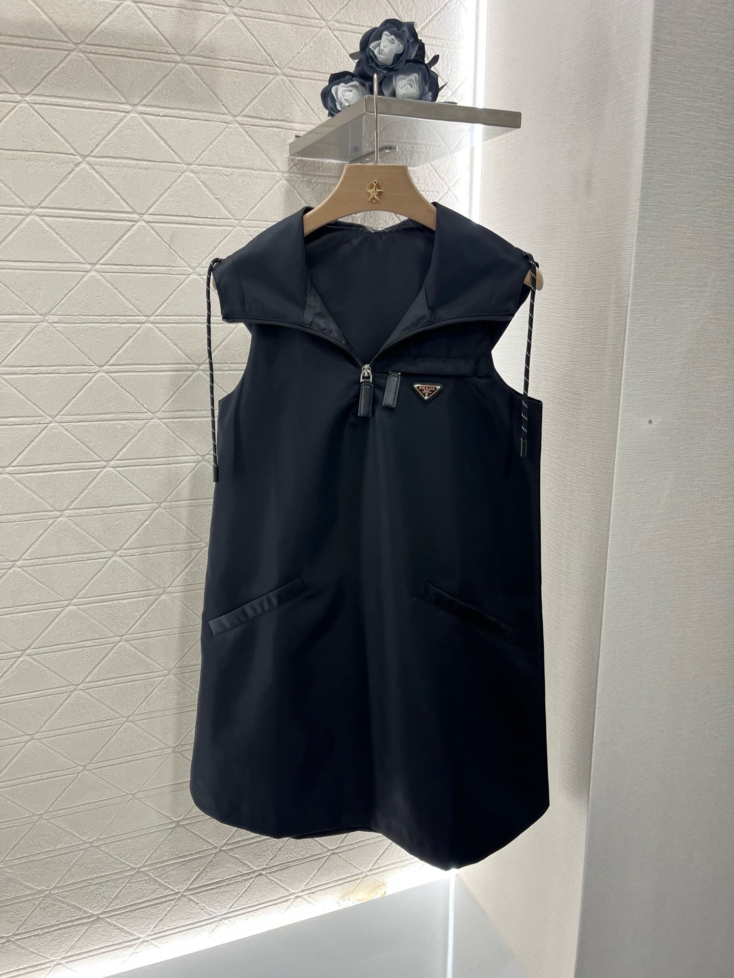 New Lapel Hooded Tank Dress