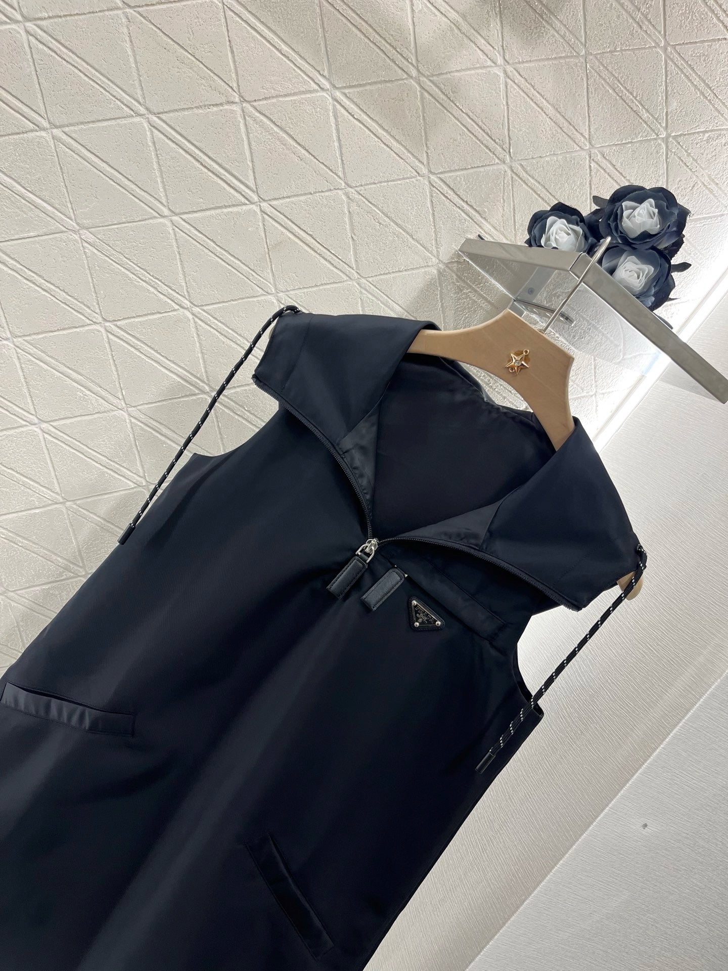 New Lapel Hooded Tank Dress