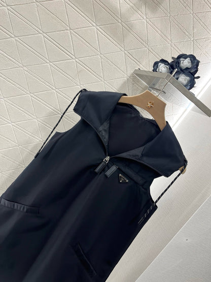 New Lapel Hooded Tank Dress