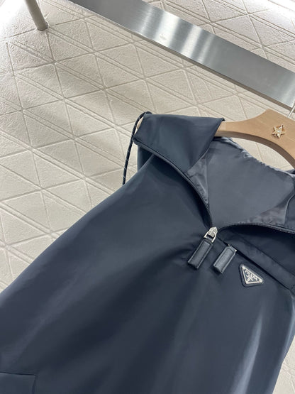 New Lapel Hooded Tank Dress