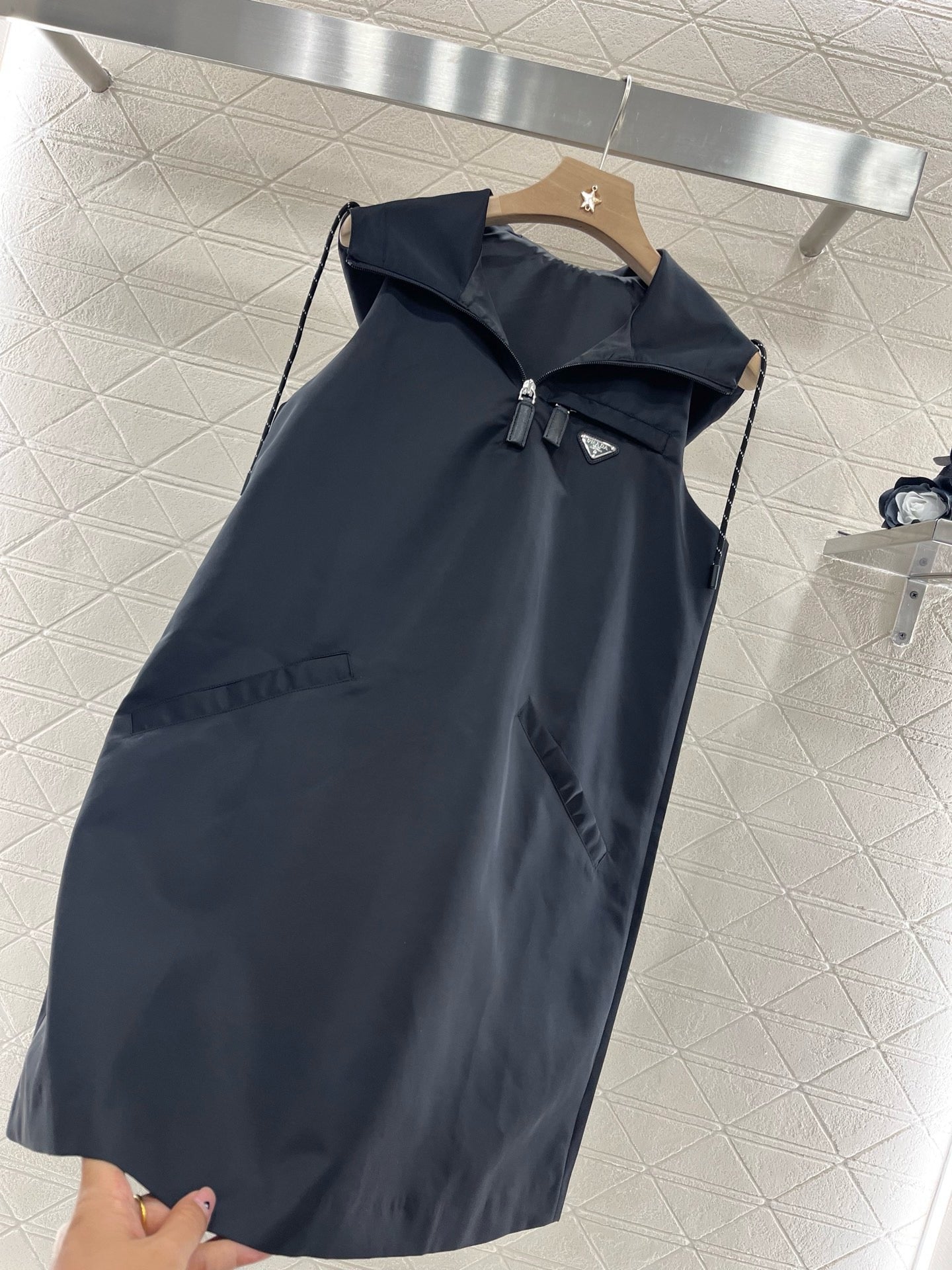 New Lapel Hooded Tank Dress