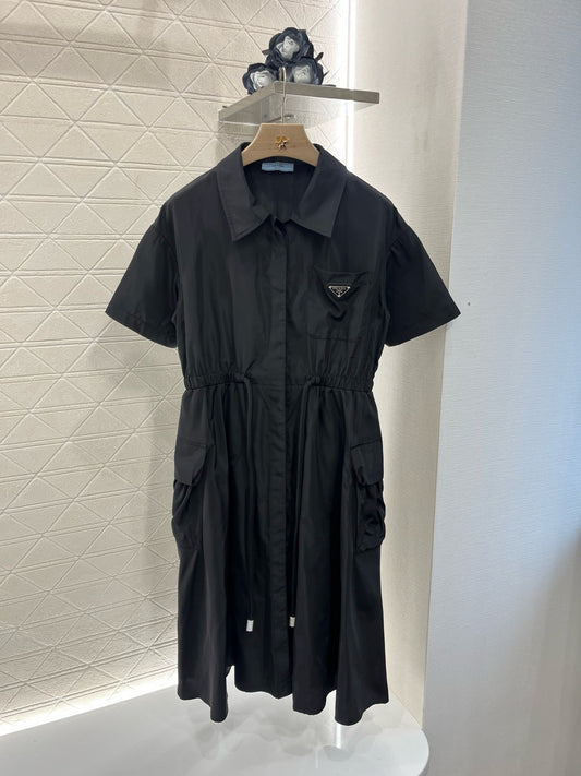 New Arrivals Short Sleeve Drawstring Dress