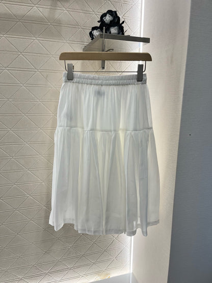 New Arrival Drawstring White Skirt
