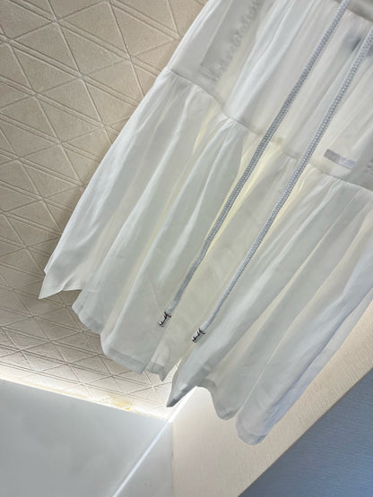 New Arrival Drawstring White Skirt