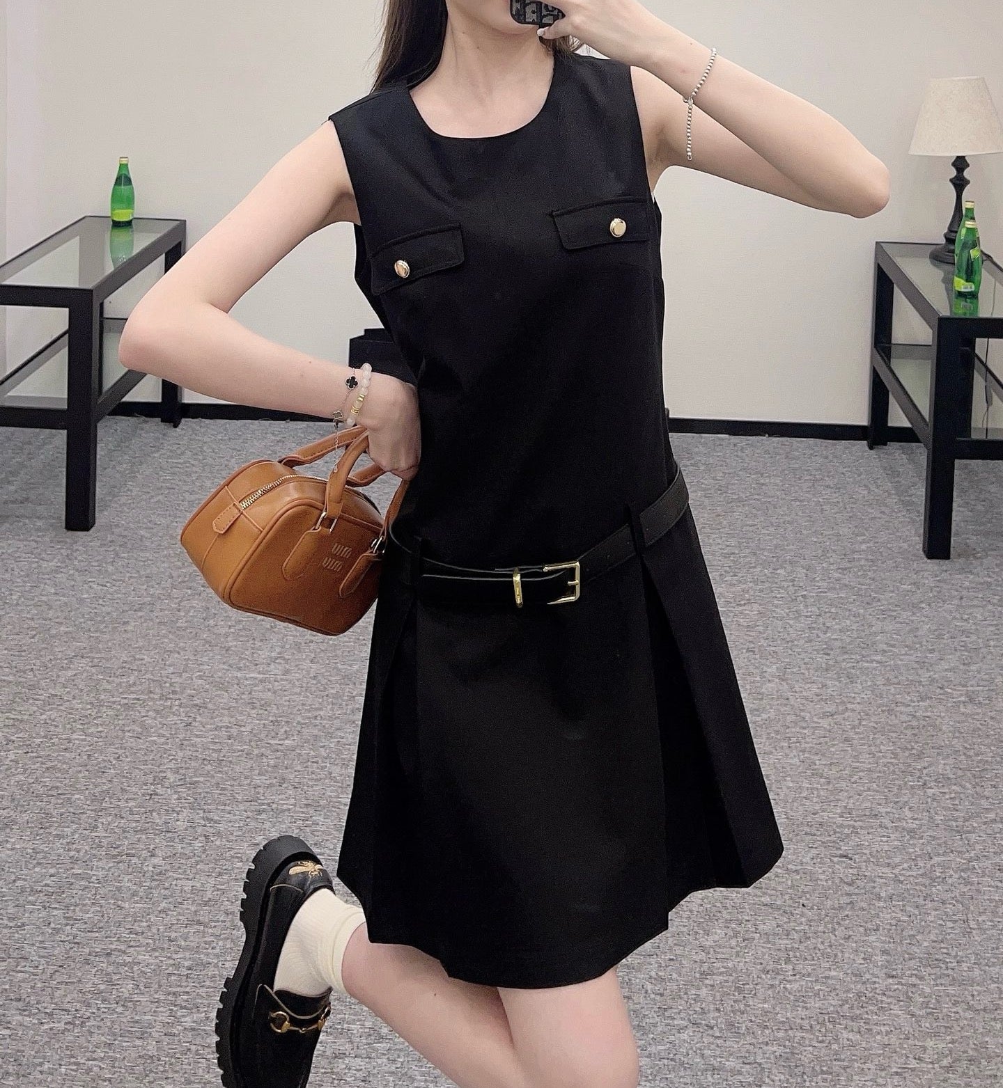 MI*MI*New Pocket Vest Dress