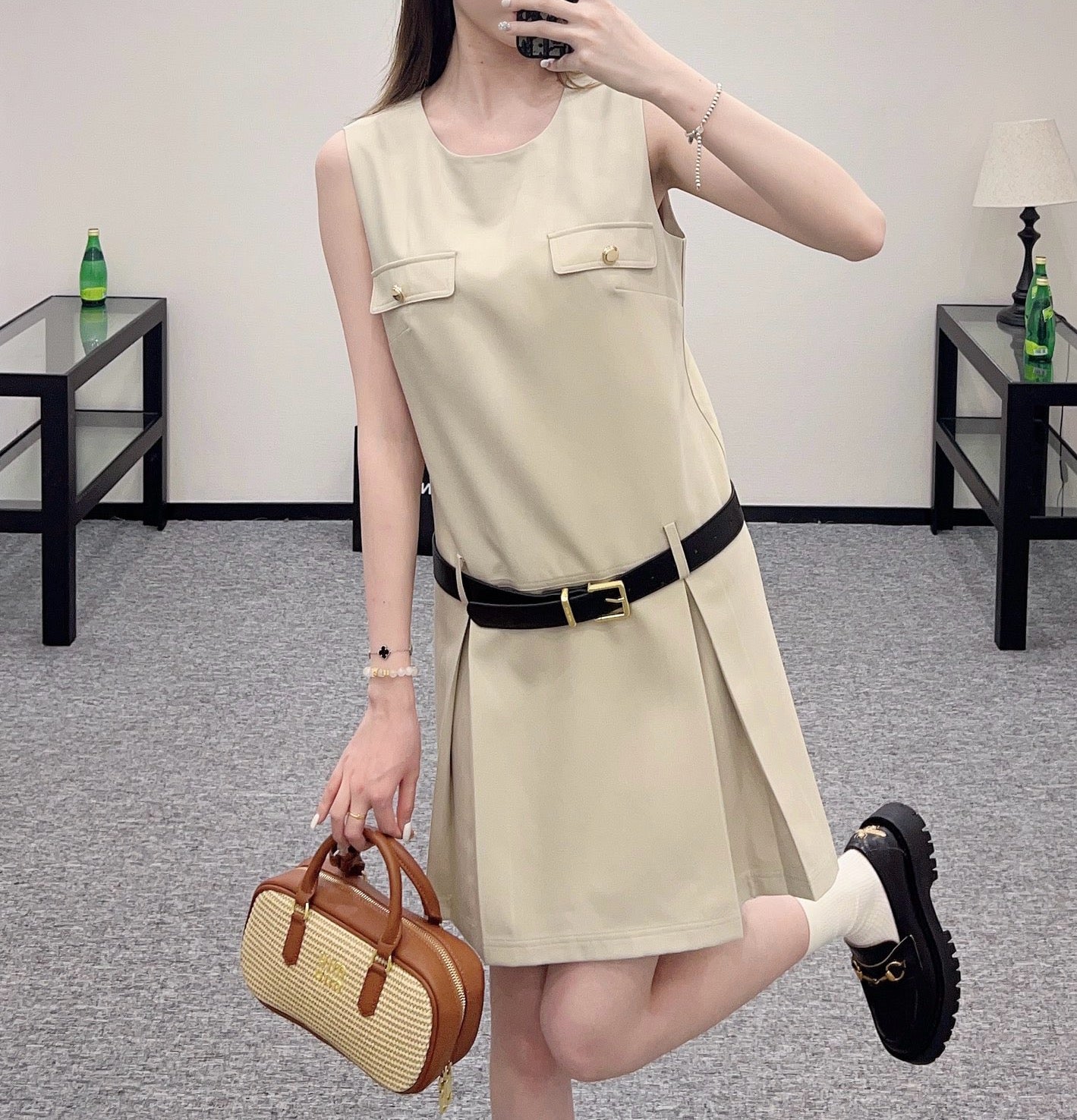 MI*MI*New Pocket Vest Dress