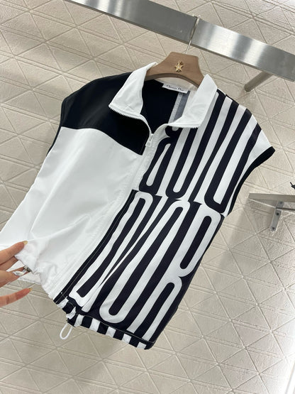 2025 New Letter Short Zipper Suit