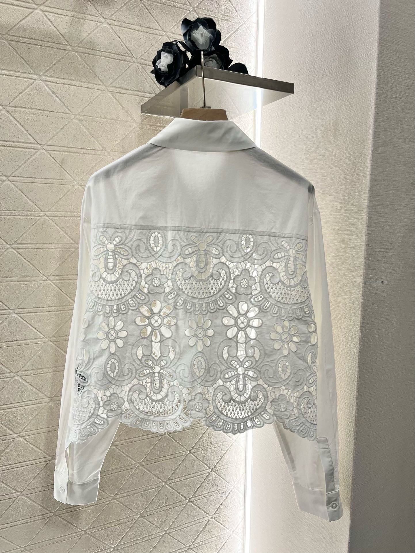 2025SS new hollow lace white suit