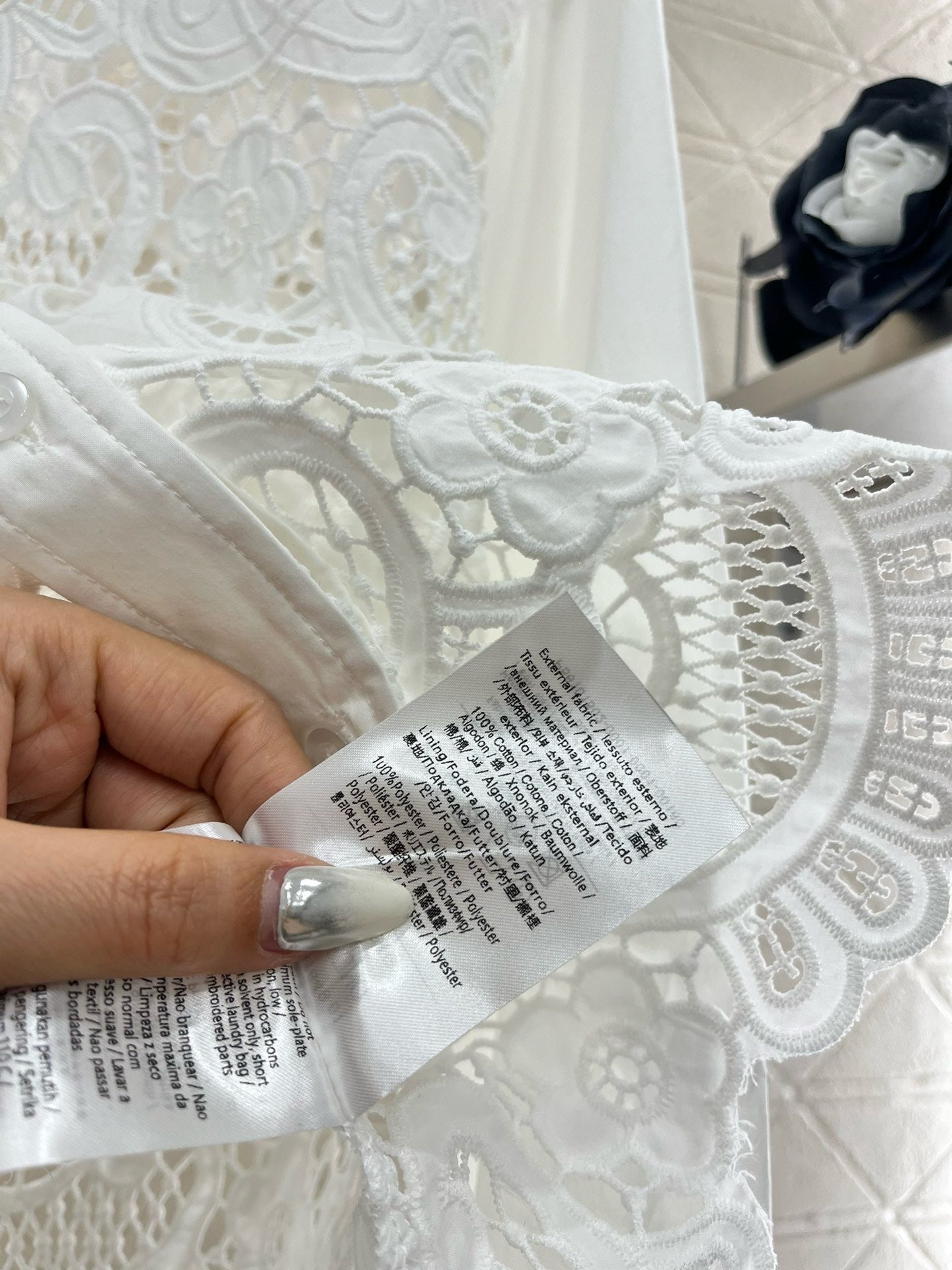 2025SS new hollow lace white suit