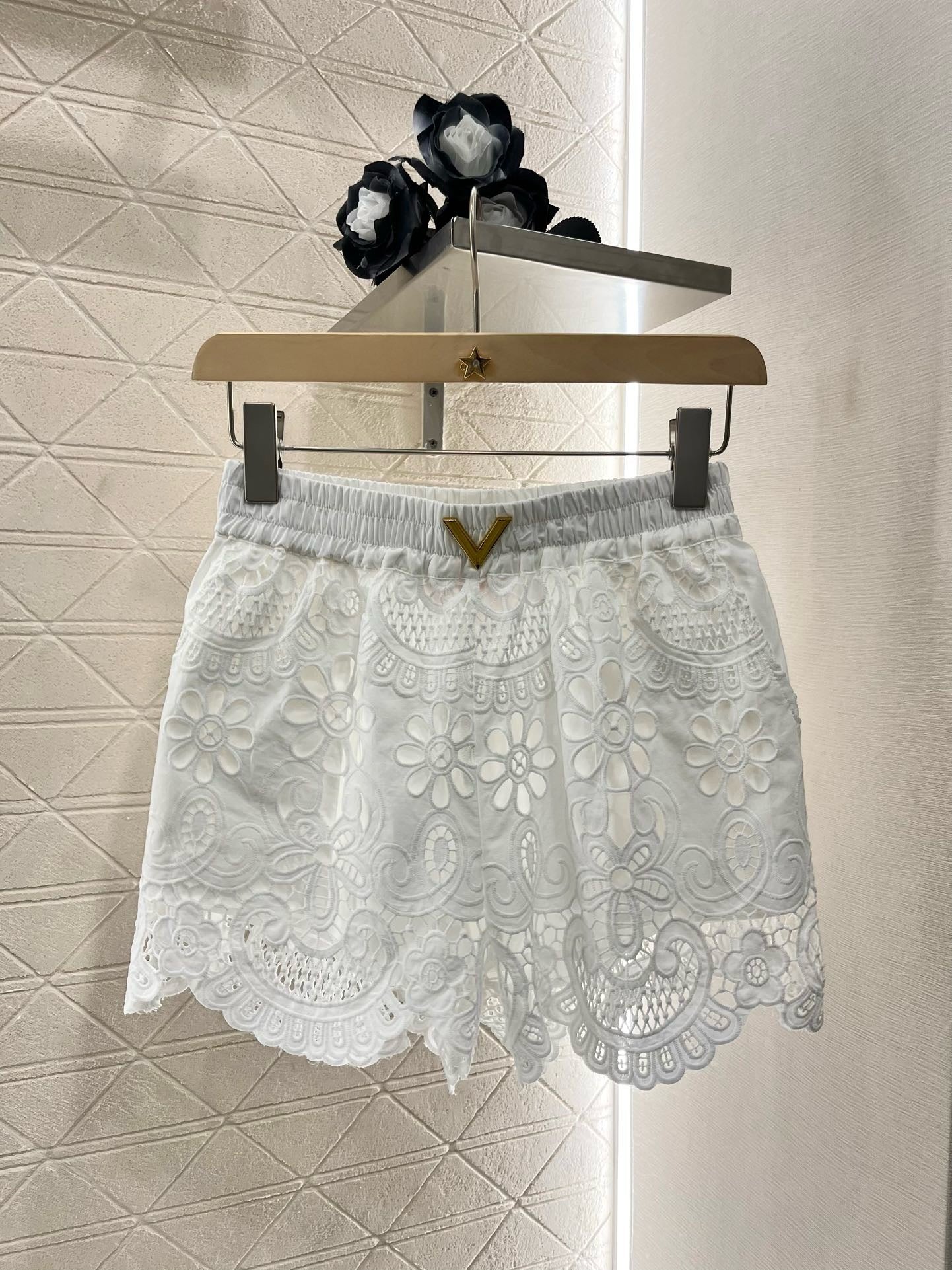 2025SS new hollow lace white suit