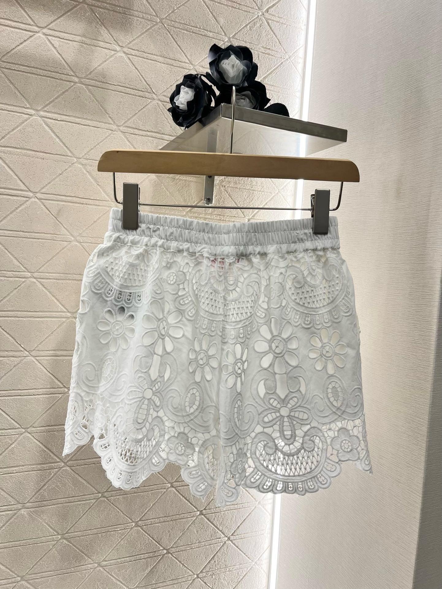2025SS new hollow lace white suit