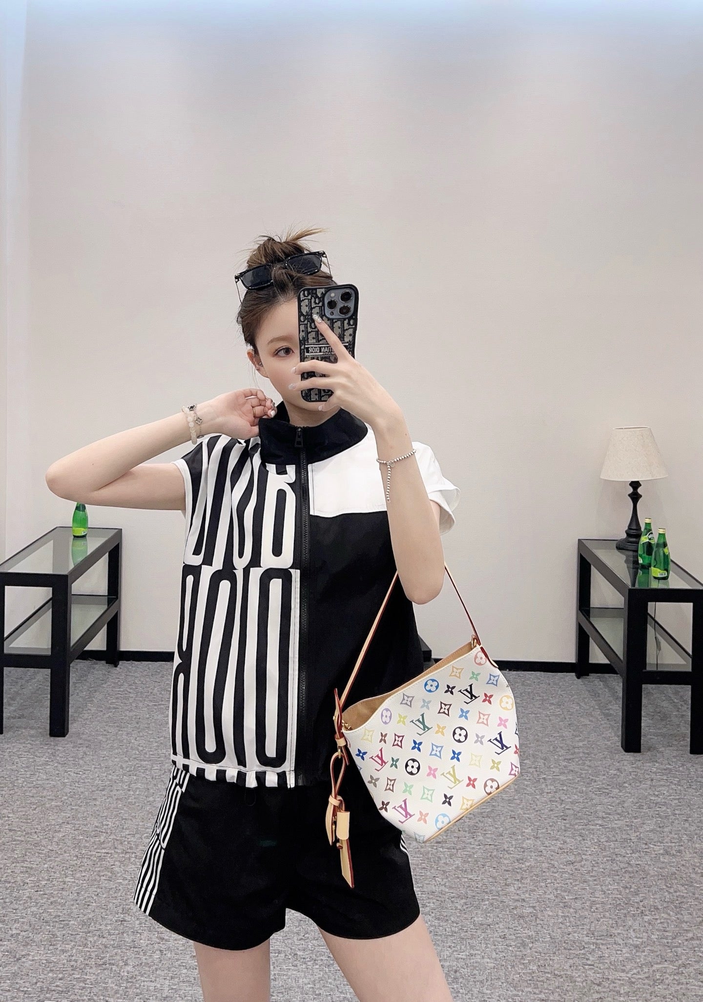 2025 New Letter Short Zipper Suit