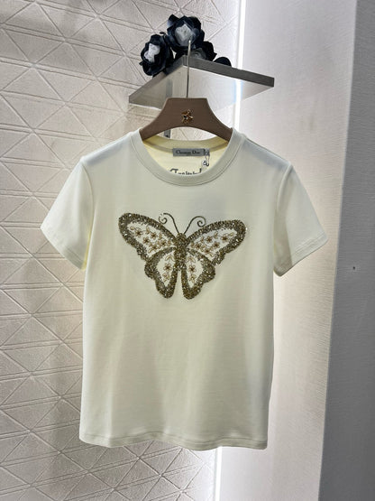 D* New Arrival Embroidered Beaded Short Sleeves