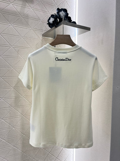 D* New Arrival Embroidered Beaded Short Sleeves