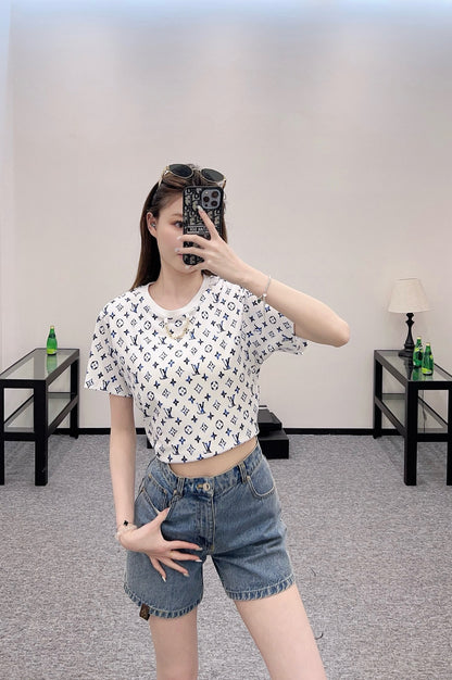 L*2025SS New Round Neck Printed Chain