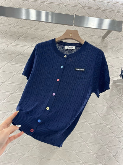 MI*MI*New Arrival Knitted Short Sleeve Cardigan