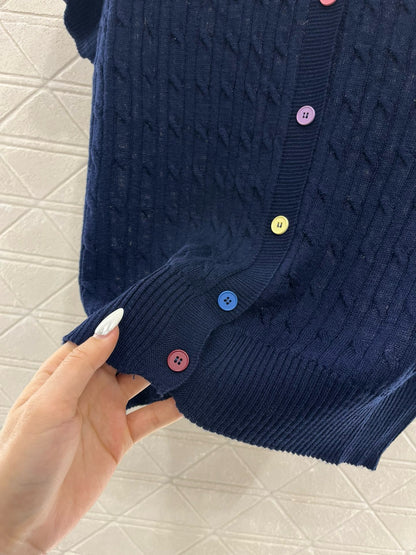 MI*MI*New Arrival Knitted Short Sleeve Cardigan