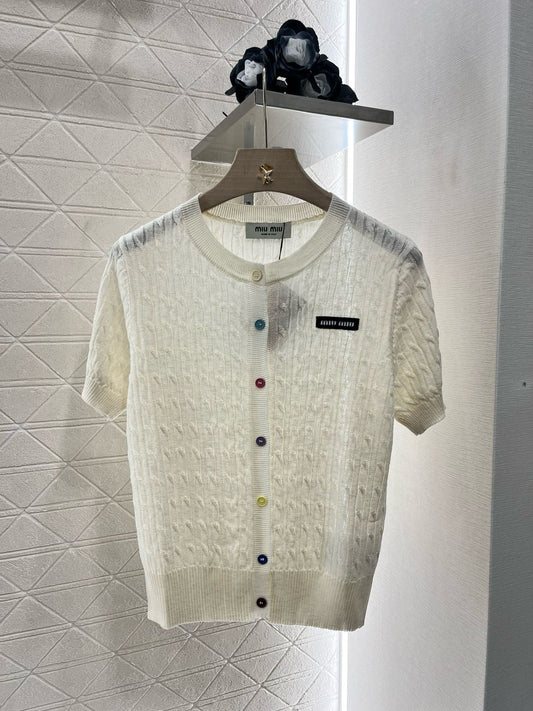 MI*MI*New Arrival Knitted Short Sleeve Cardigan