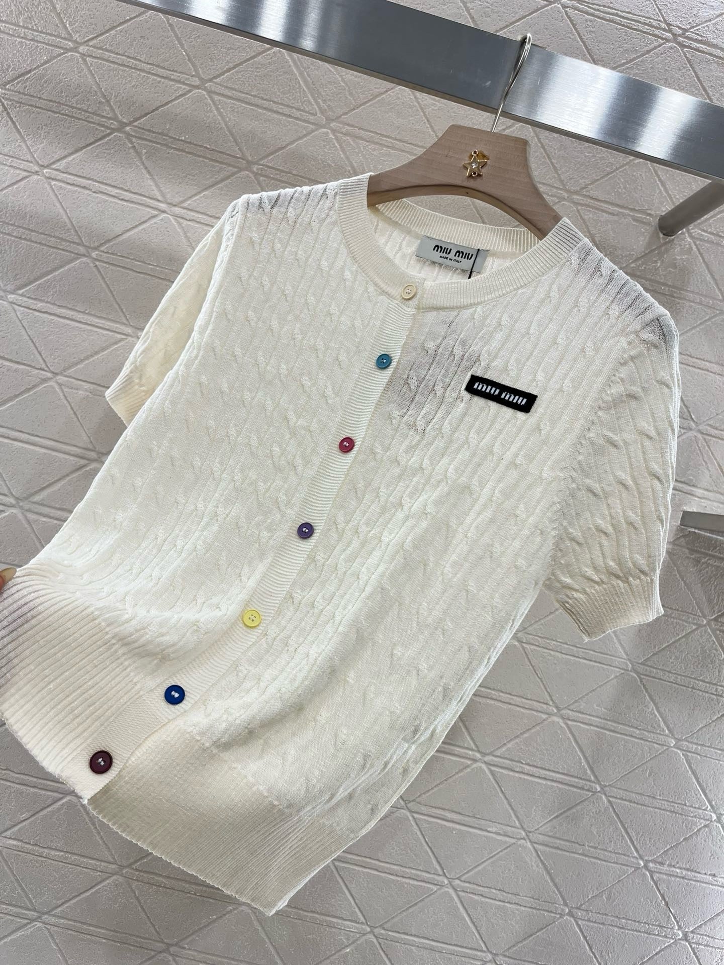 MI*MI*New Arrival Knitted Short Sleeve Cardigan
