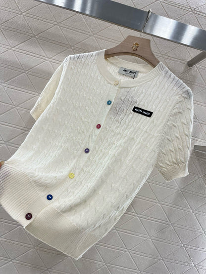MI*MI*New Arrival Knitted Short Sleeve Cardigan