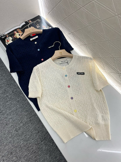 MI*MI*New Arrival Knitted Short Sleeve Cardigan