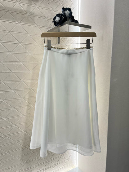 C* 2025SS New Arrivals Belt Chain Button Skirt