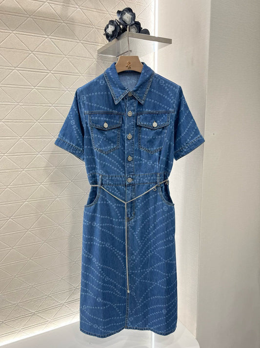 C* 2025SS New Arrival Chain Denim Dress