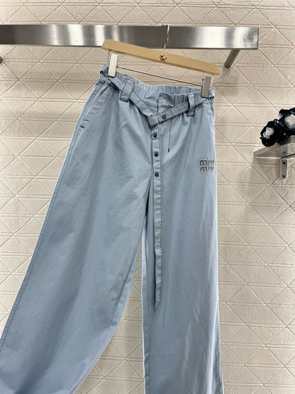 MI*MI* 2025SS New Arrival Belt Straight Jeans