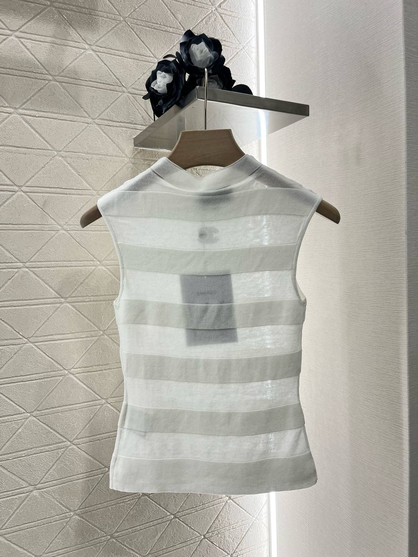 C* New Stand Collar Splicing Knitted Vest