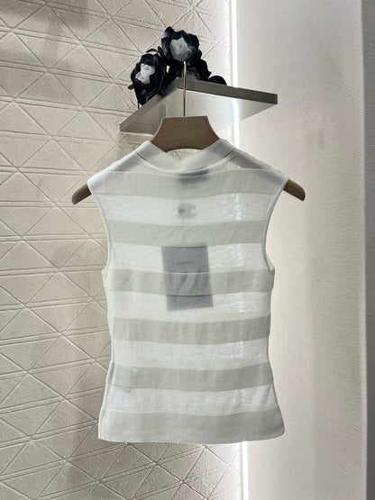 C* New Stand Collar Splicing Knitted Vest