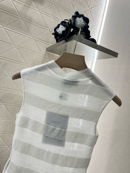 C* New Stand Collar Splicing Knitted Vest
