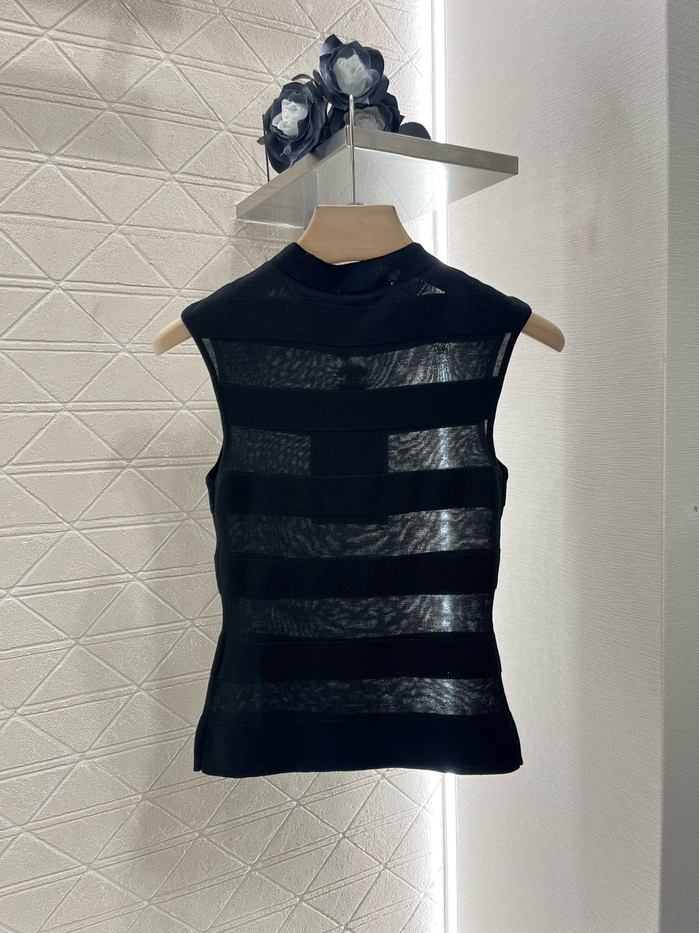 C* New Stand Collar Splicing Knitted Vest