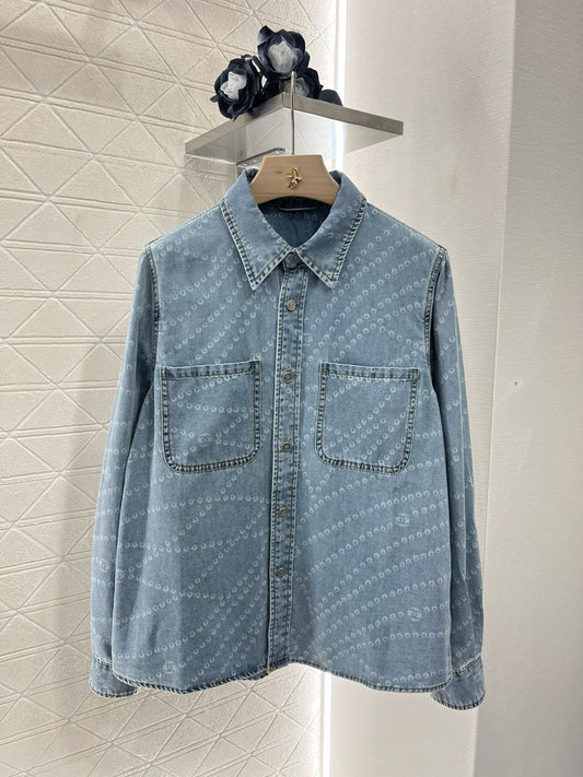 C* New Pearl Chain Denim Shirt