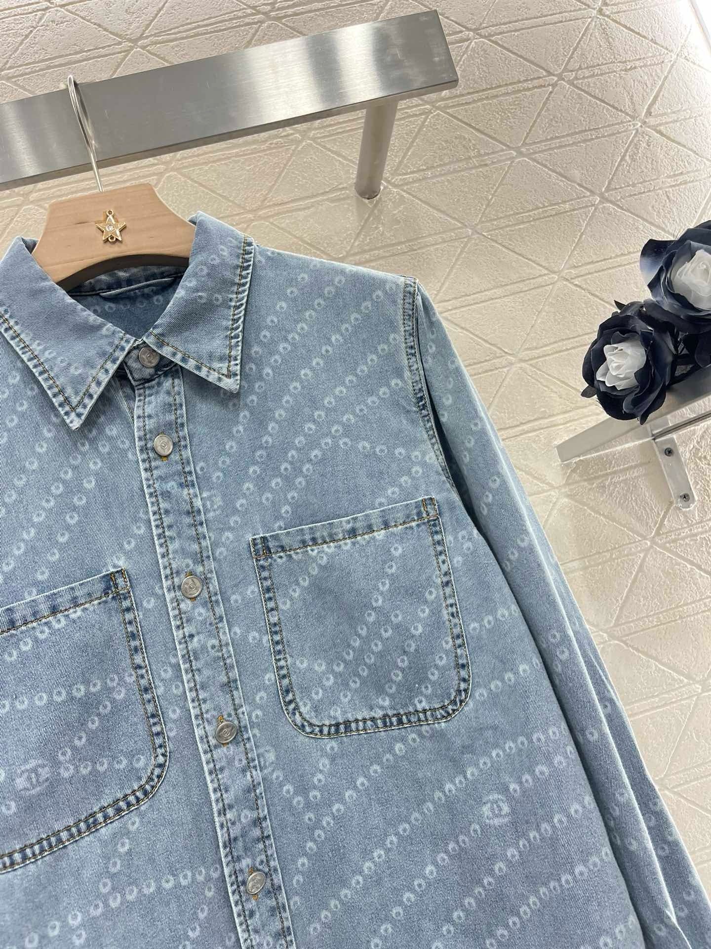 C* New Pearl Chain Denim Shirt
