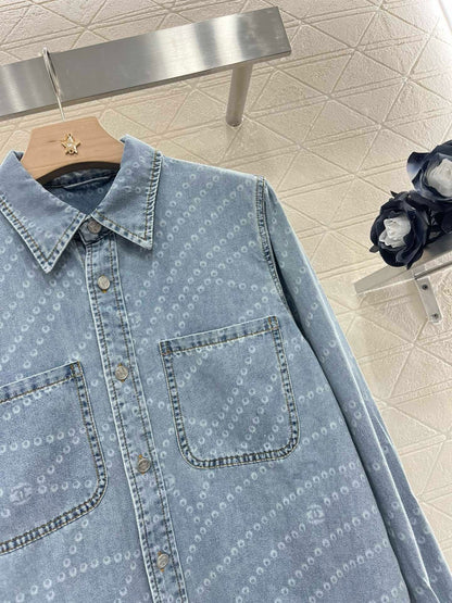 C* New Pearl Chain Denim Shirt