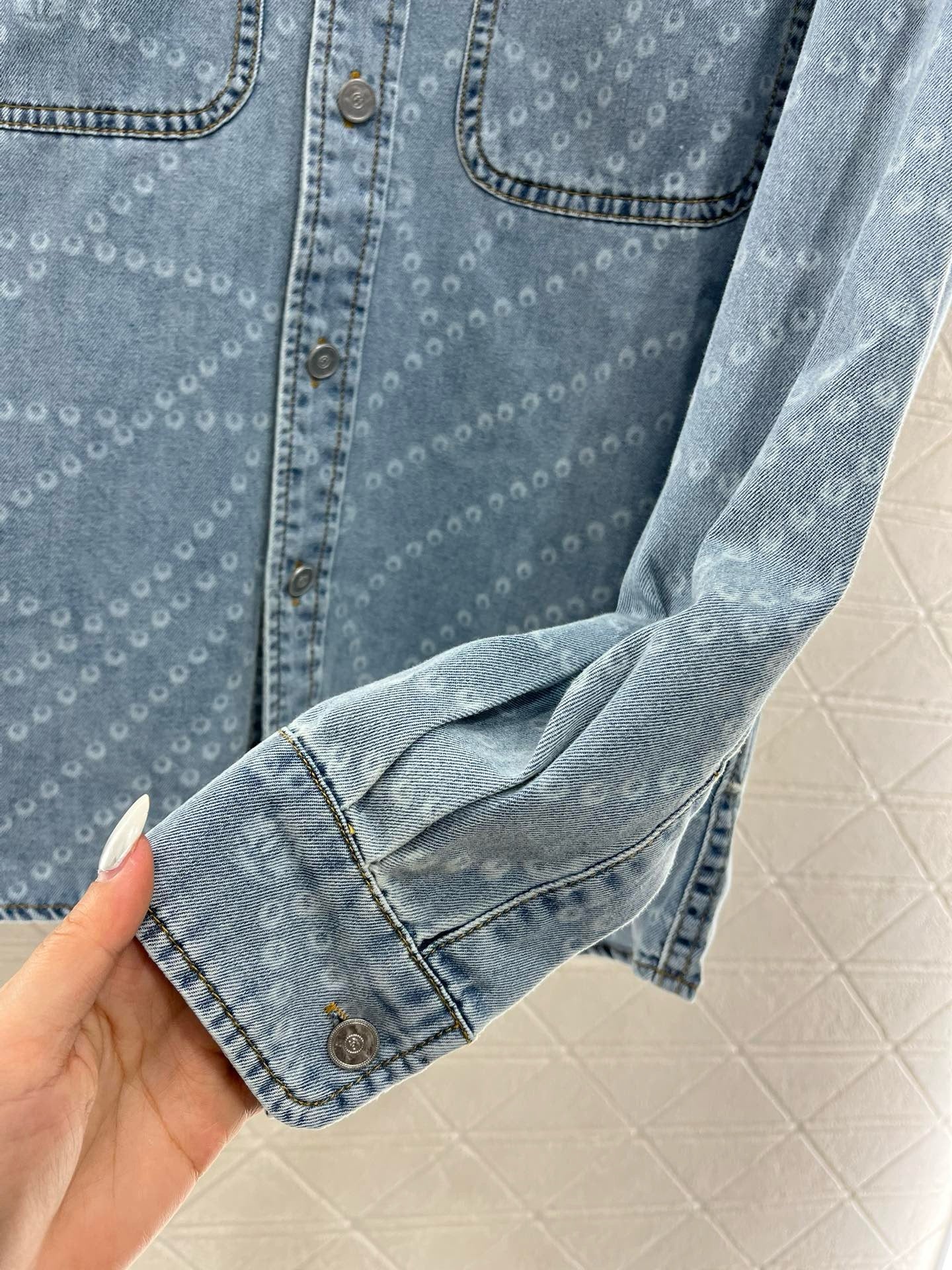 C* New Pearl Chain Denim Shirt
