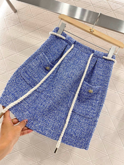 L* New Arrival Waistline Slub Skirt