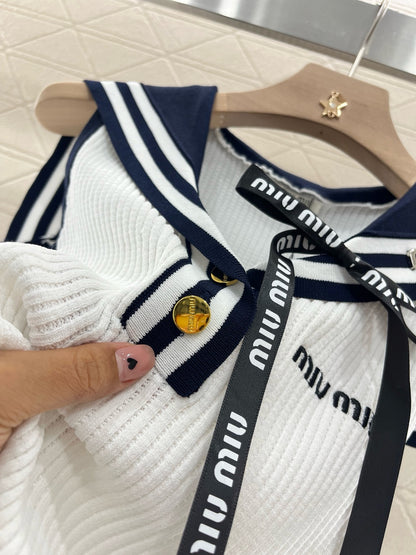 MI*MI* New Arrival Shawl Ribbon Bow Knitted Short Sleeve