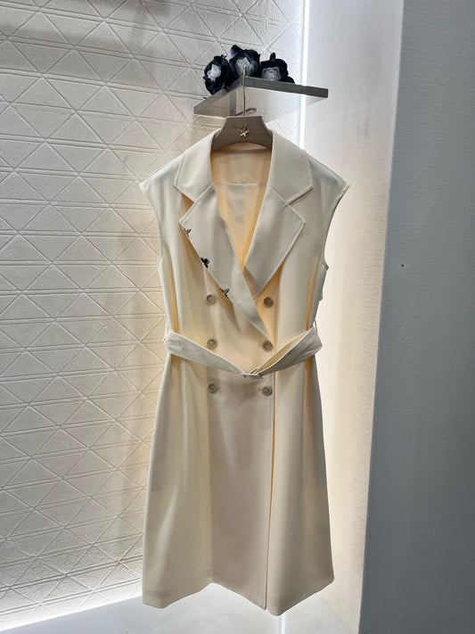 L*New Arrivals Lapel Sleeveless Dress