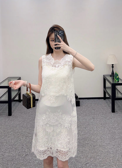 New Arrival Lace Three-Layer Dress