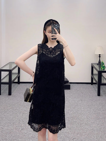 New Arrival Lace Three-Layer Dress