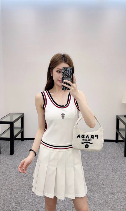 D*New Arrival Striped Cut-Out Vest Dress