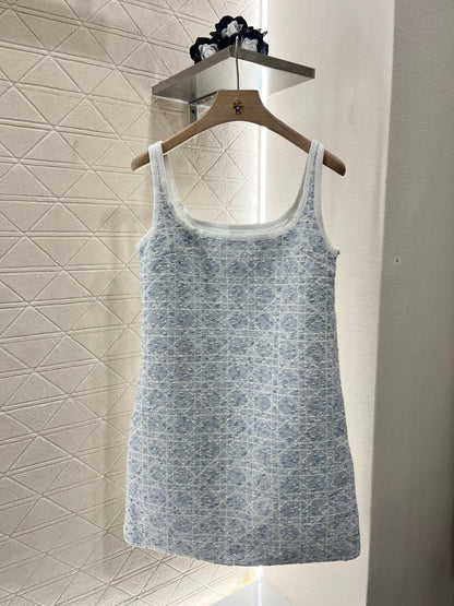 D* new fashion denim belt lapel vest dress
