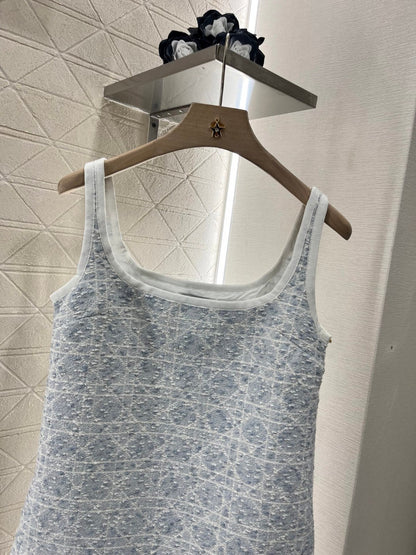 D* new fashion denim belt lapel vest dress