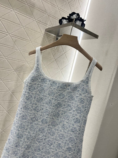 D* new fashion denim belt lapel vest dress