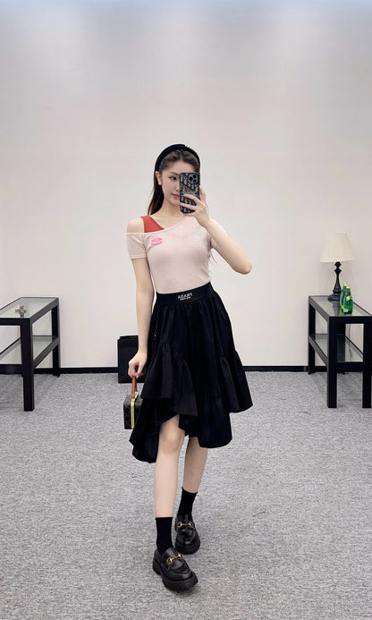 New Arrivals Black Web Skirt