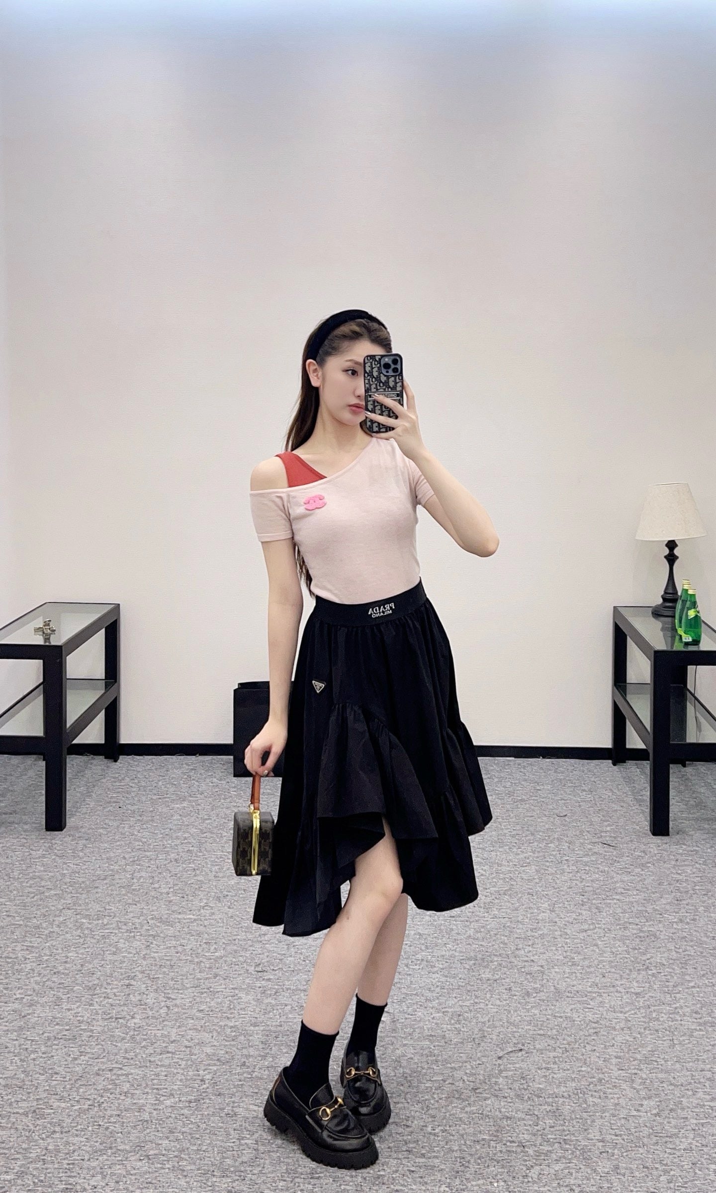New Arrivals Black Web Skirt