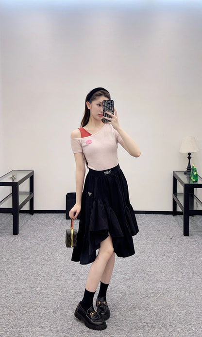New Arrivals Black Web Skirt